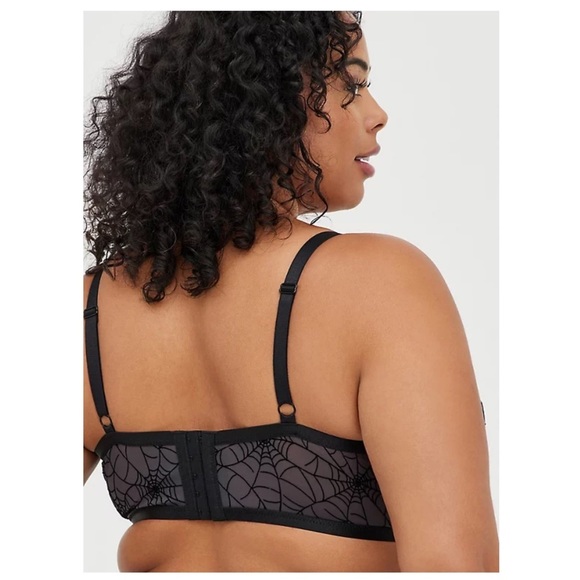 TORRID NWT STRAPPY UNDERWIRE LONGLINE BRALETTE - MESH WEBS BLACK - Picture 6 of 7